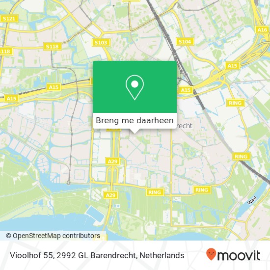Vioolhof 55, 2992 GL Barendrecht kaart