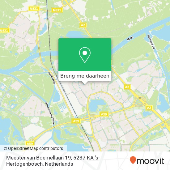 Meester van Boemellaan 19, 5237 KA 's-Hertogenbosch kaart