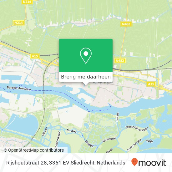 Rijshoutstraat 28, 3361 EV Sliedrecht kaart