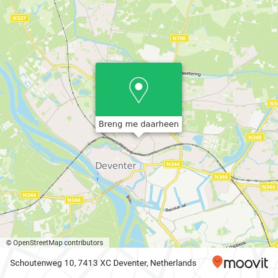 Schoutenweg 10, 7413 XC Deventer kaart