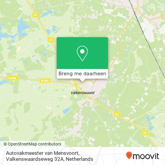 Autovakmeester van Mensvoort, Valkenswaardseweg 32A kaart