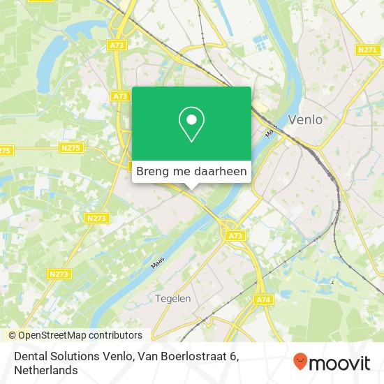 Dental Solutions Venlo, Van Boerlostraat 6 kaart