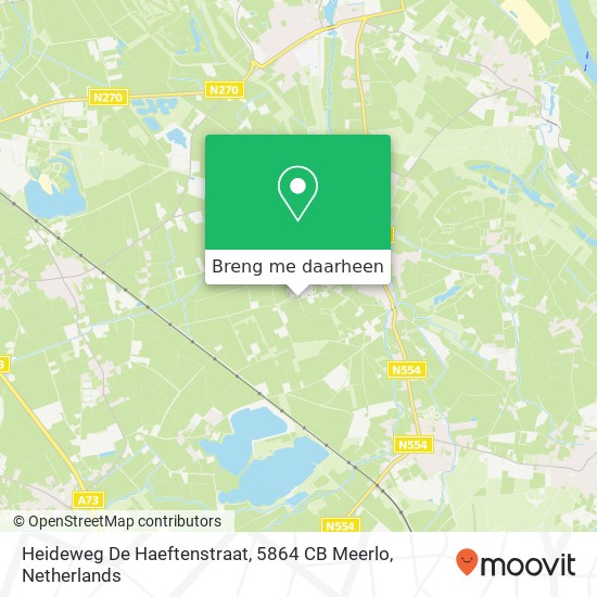 Heideweg De Haeftenstraat, 5864 CB Meerlo kaart
