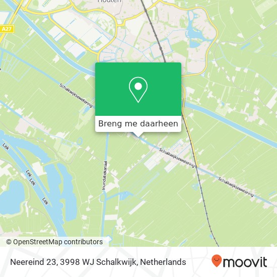 Neereind 23, 3998 WJ Schalkwijk kaart