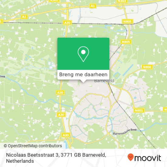 Nicolaas Beetsstraat 3, 3771 GB Barneveld kaart