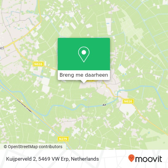 Kuijperveld 2, 5469 VW Erp kaart