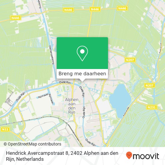 Hendrick Avercampstraat 8, 2402 Alphen aan den Rijn kaart