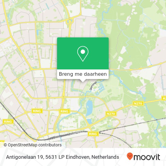 Antigonelaan 19, 5631 LP Eindhoven kaart