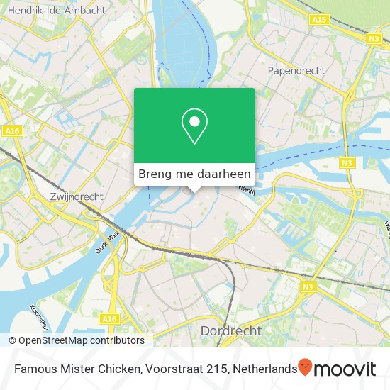 Famous Mister Chicken, Voorstraat 215 kaart