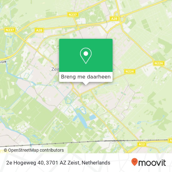 2e Hogeweg 40, 3701 AZ Zeist kaart