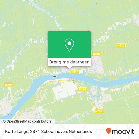 Korte Lange, 2871 Schoonhoven kaart