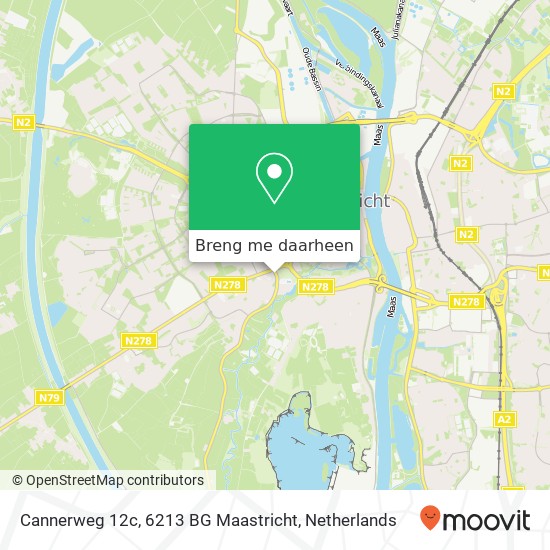 Cannerweg 12c, 6213 BG Maastricht kaart