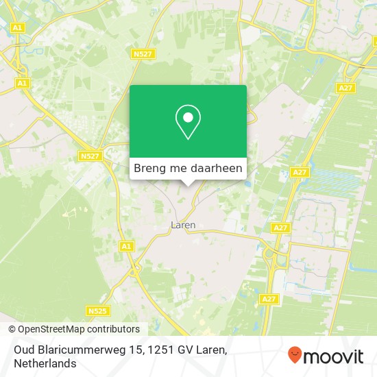 Oud Blaricummerweg 15, 1251 GV Laren kaart