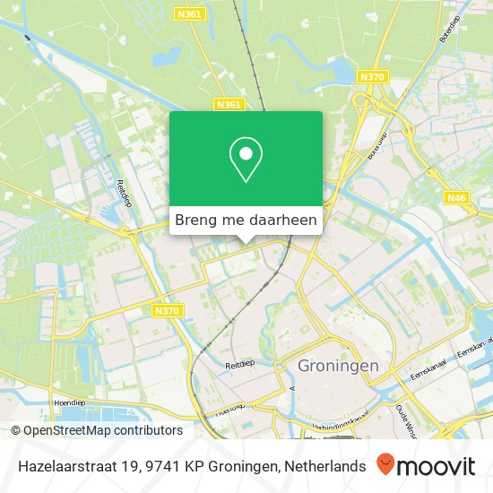 Hazelaarstraat 19, 9741 KP Groningen kaart
