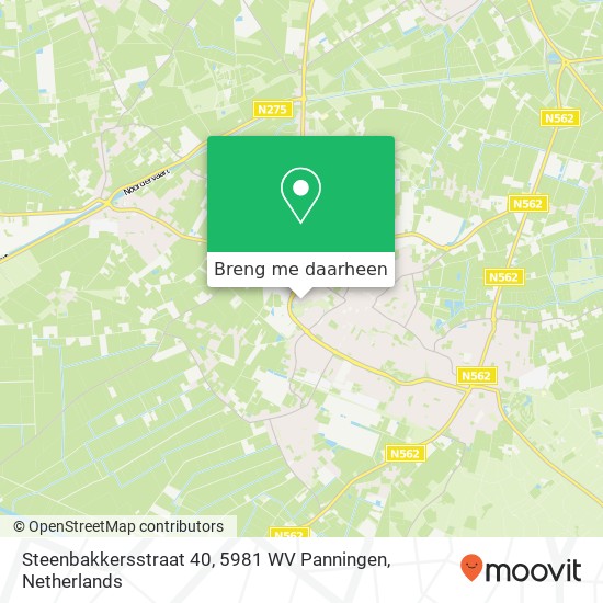 Steenbakkersstraat 40, 5981 WV Panningen kaart