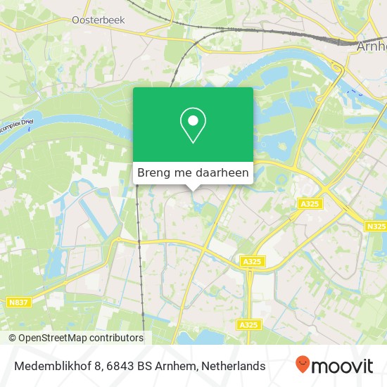 Medemblikhof 8, 6843 BS Arnhem kaart