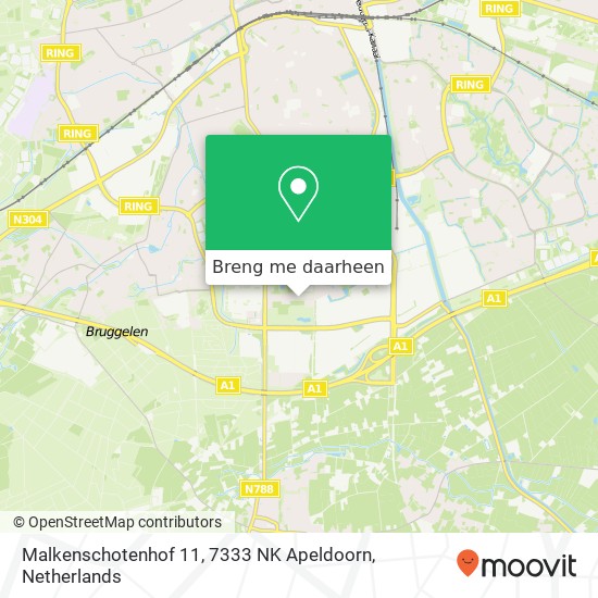 Malkenschotenhof 11, 7333 NK Apeldoorn kaart