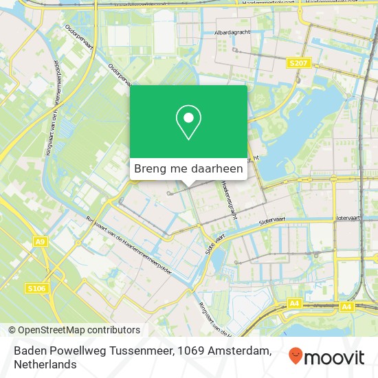 Baden Powellweg Tussenmeer, 1069 Amsterdam kaart