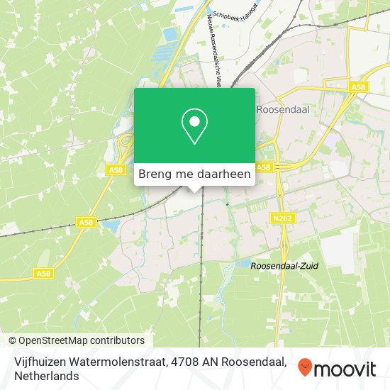 Vijfhuizen Watermolenstraat, 4708 AN Roosendaal kaart