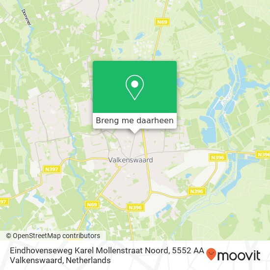 Eindhovenseweg Karel Mollenstraat Noord, 5552 AA Valkenswaard kaart