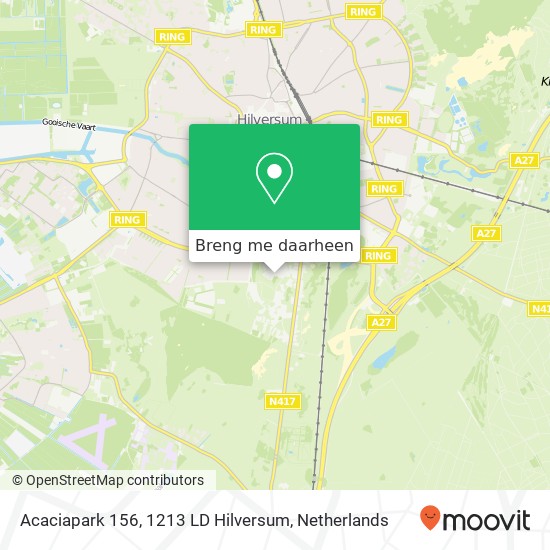 Acaciapark 156, 1213 LD Hilversum kaart