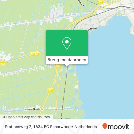 Stationsweg 2, 1634 EC Scharwoude kaart