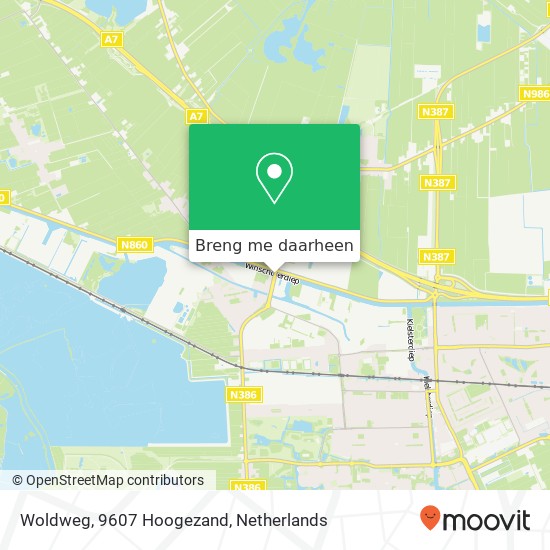 Woldweg, 9607 Hoogezand kaart