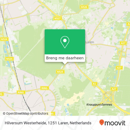 Hilversum Westerheide, 1251 Laren kaart