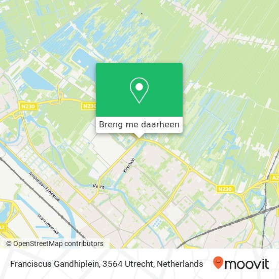 Franciscus Gandhiplein, 3564 Utrecht kaart
