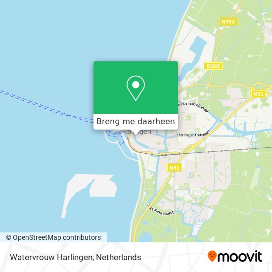 Watervrouw Harlingen kaart