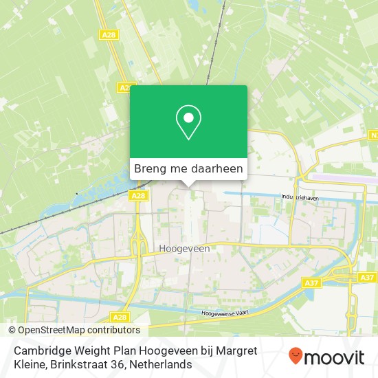 Cambridge Weight Plan Hoogeveen bij Margret Kleine, Brinkstraat 36 kaart