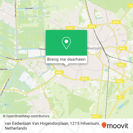van Eedenlaan Van Hogendorplaan, 1215 Hilversum kaart