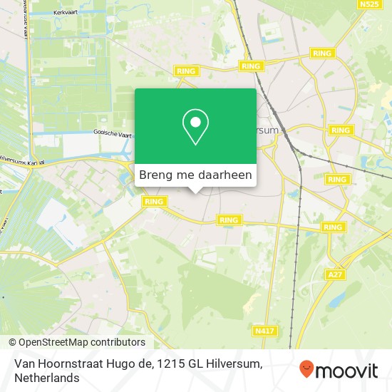 Van Hoornstraat Hugo de, 1215 GL Hilversum kaart