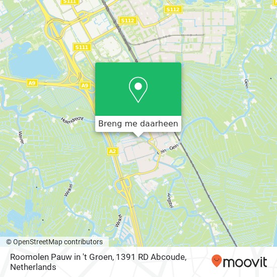 Roomolen Pauw in 't Groen, 1391 RD Abcoude kaart