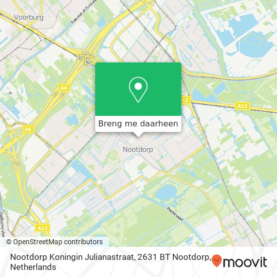 Nootdorp Koningin Julianastraat, 2631 BT Nootdorp kaart