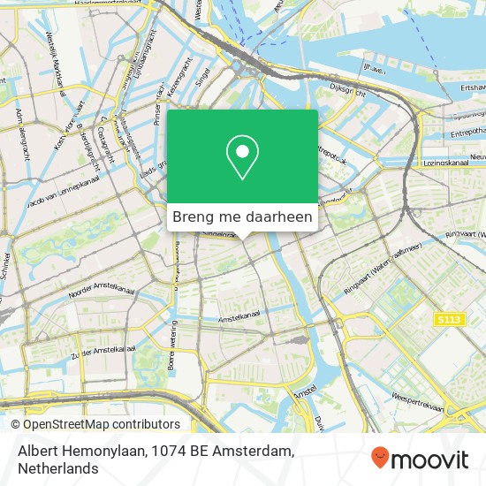 Albert Hemonylaan, 1074 BE Amsterdam kaart