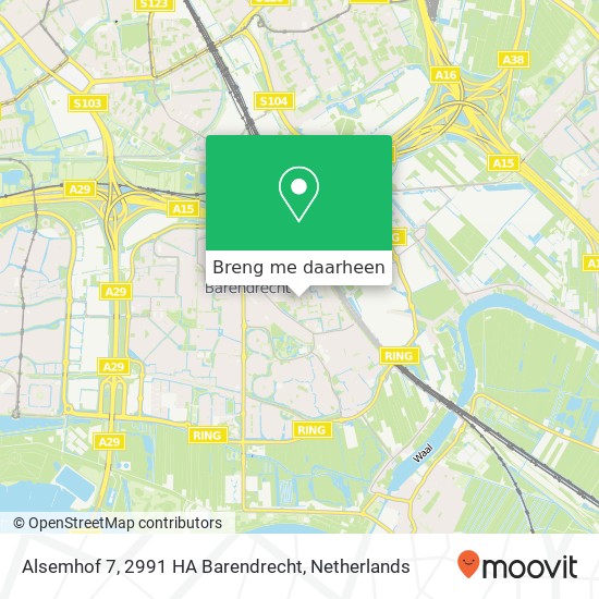 Alsemhof 7, 2991 HA Barendrecht kaart