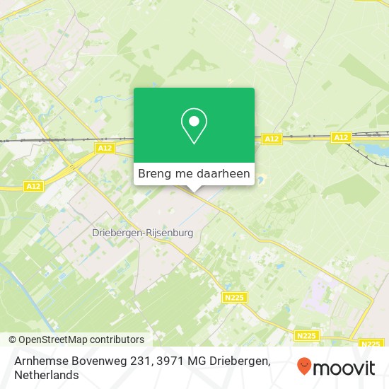 Arnhemse Bovenweg 231, 3971 MG Driebergen kaart