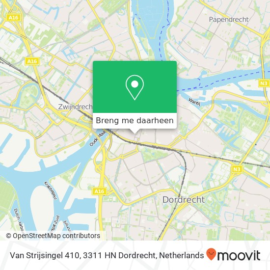 Van Strijsingel 410, 3311 HN Dordrecht kaart