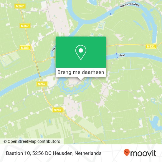 Bastion 10, 5256 DC Heusden kaart