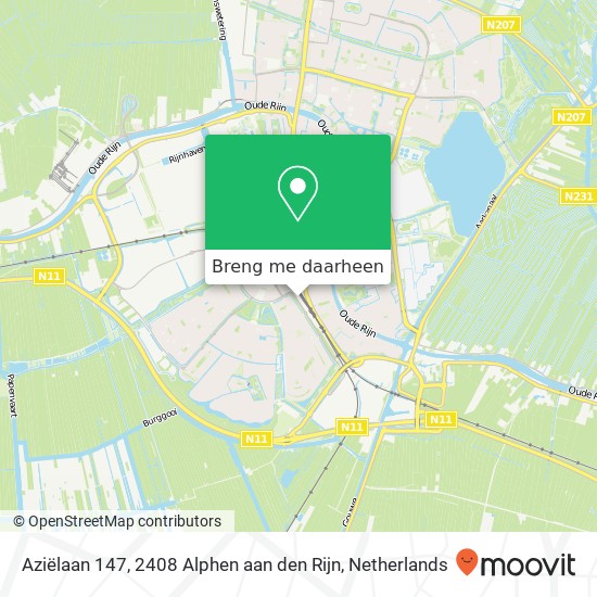 Aziëlaan 147, 2408 Alphen aan den Rijn kaart