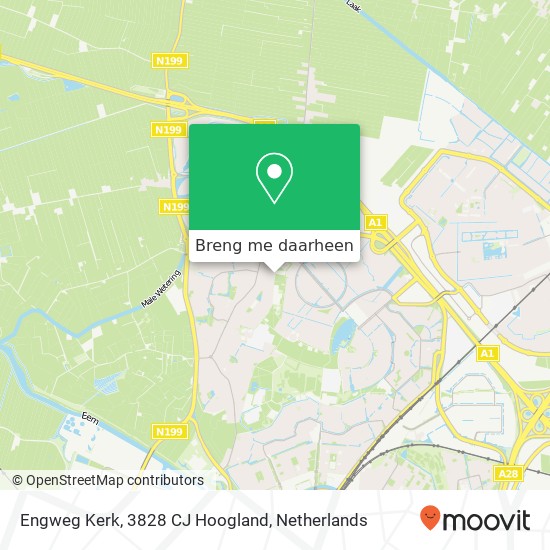 Engweg Kerk, 3828 CJ Hoogland kaart