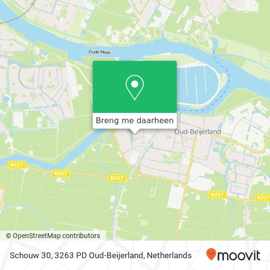 Schouw 30, 3263 PD Oud-Beijerland kaart