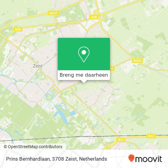 Prins Bernhardlaan, 3708 Zeist kaart