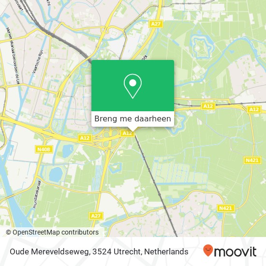 Oude Mereveldseweg, 3524 Utrecht kaart