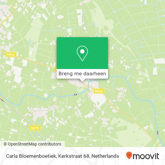Carla Bloemenboetiek, Kerkstraat 68 kaart