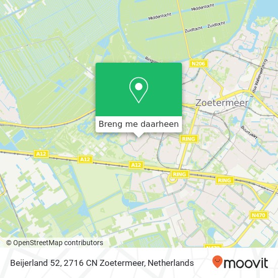 Beijerland 52, 2716 CN Zoetermeer kaart