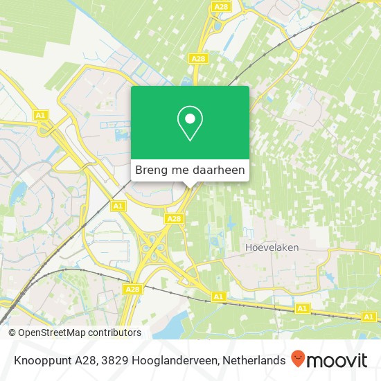 Knooppunt A28, 3829 Hooglanderveen kaart