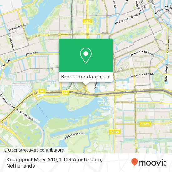 Knooppunt Meer A10, 1059 Amsterdam kaart