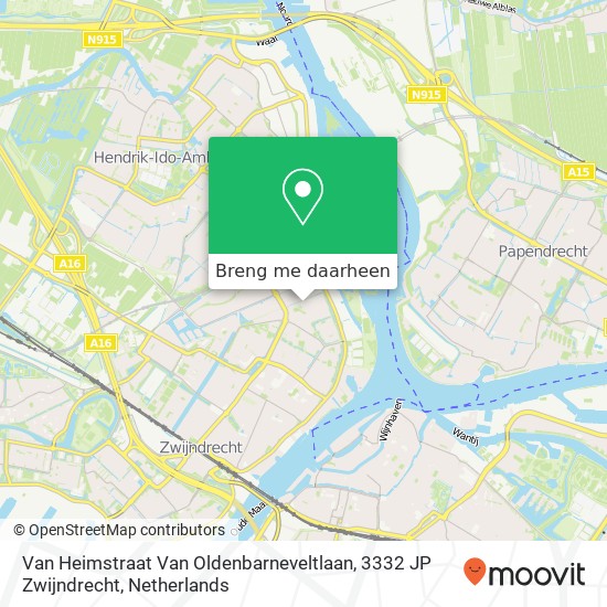 Van Heimstraat Van Oldenbarneveltlaan, 3332 JP Zwijndrecht kaart